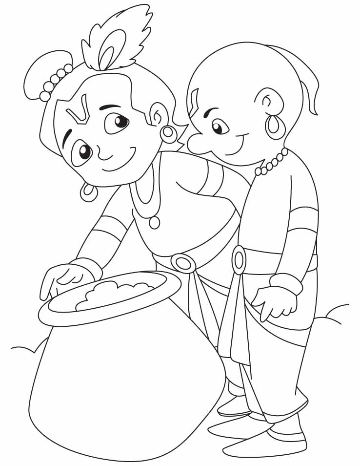 Plansa de colorat cu Chhota Bheem 12 4